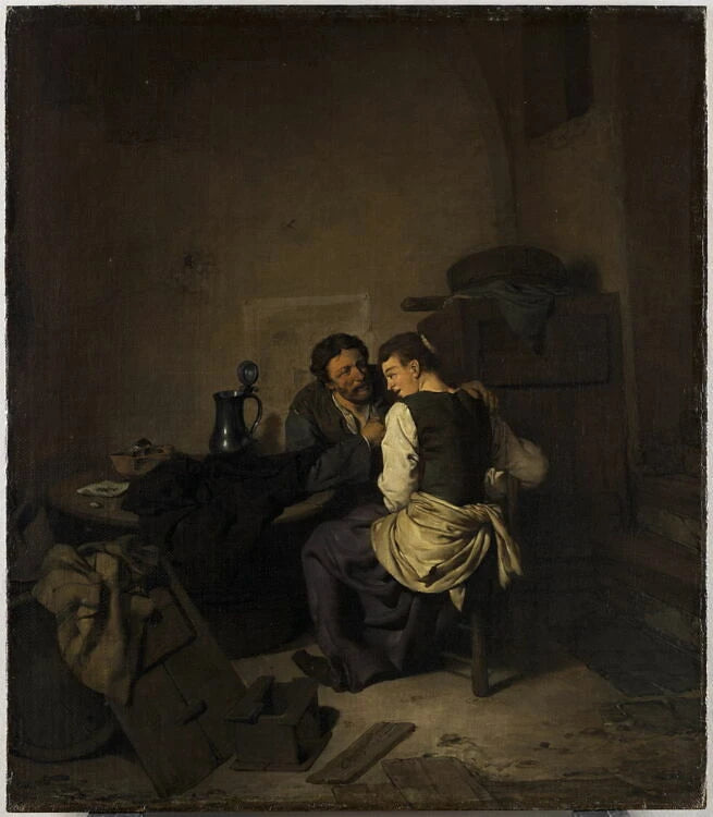 Couple dans un intérieur rustique Le Bon Ménage - Cornelis Pietersz. Bega