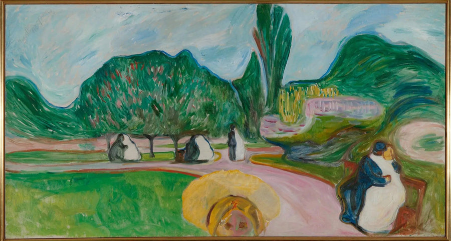 Pary całujące się w parku (Frise Linde) - Edvard Munch
