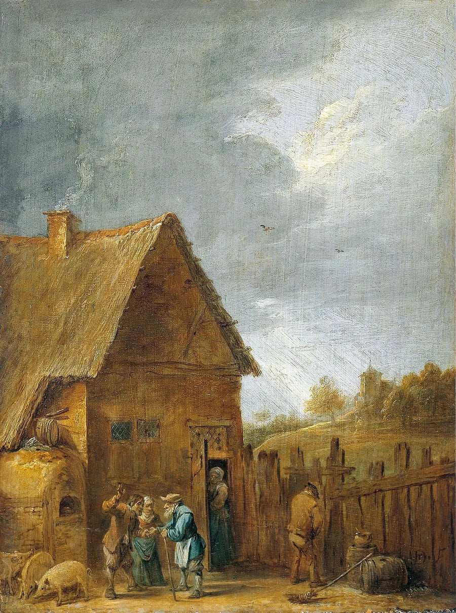 Dziedziniec domu chłopskiego - David Teniers Młodszy
