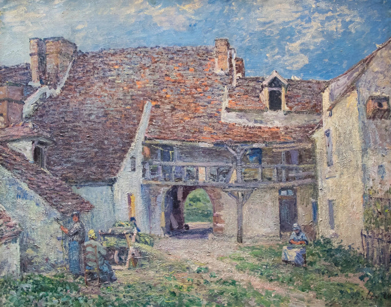 Dziedziniec farmy w Saint-Mammès - Alfred Sisley
