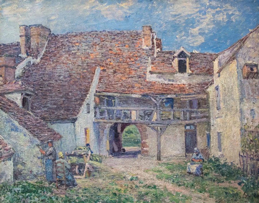 Dziedziniec farmy w Saint-Mammès - Alfred Sisley