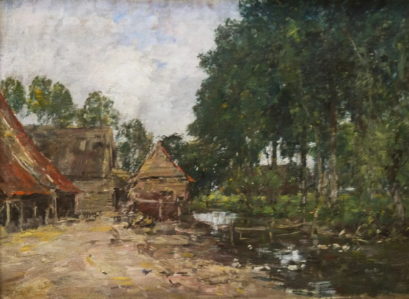 Dziedziniec farmy - Eugène Boudin