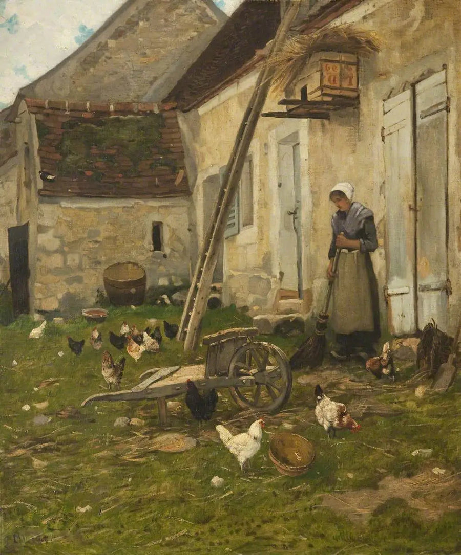 Podwórko na farmie - Jean-François Millet