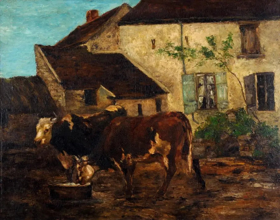 Podwórze na farmie w pobliżu Étretat - Gustave Courbet