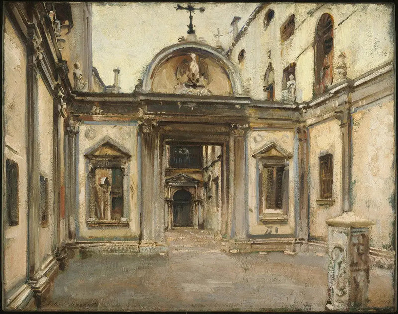 Dziedziniec Scuola Grande di San Giovanni Evangelista, Wenecja, Włochy. - John Singer Sargent