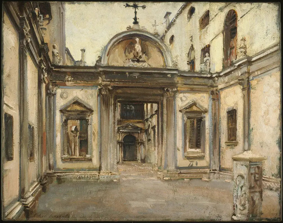 Dziedziniec Scuola Grande di San Giovanni Evangelista, Wenecja, Włochy. - John Singer Sargent