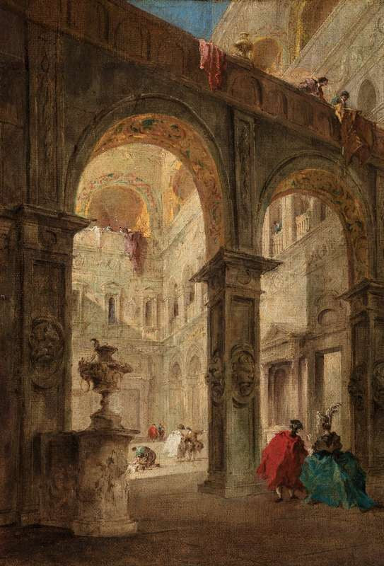 Dziedziniec pałacu - Francesco Guardi