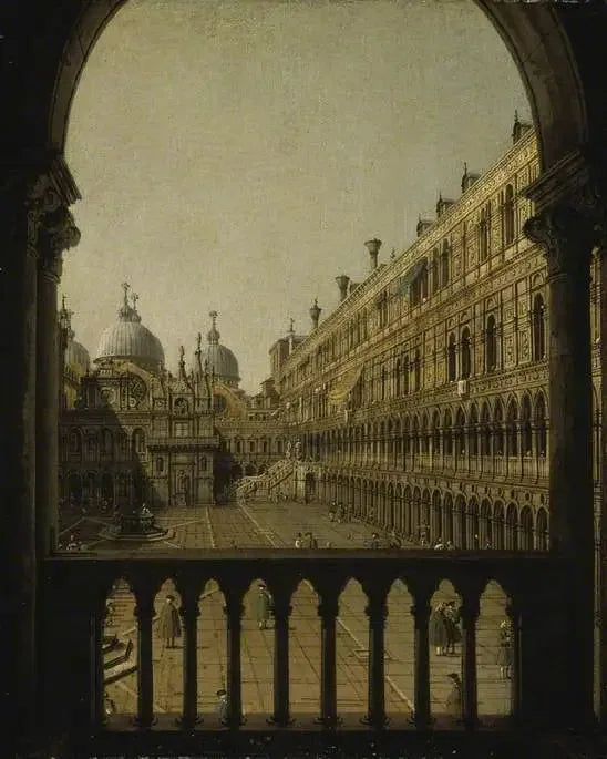 Wewnętrzny dziedziniec Pałacu Dożów, Wenecja - Canaletto