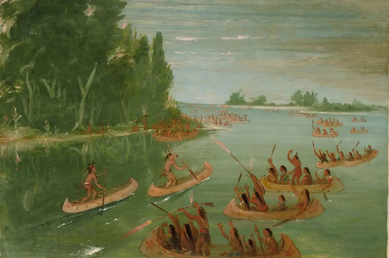 Wyścig kajakowy w pobliżu Sault Ste. Marie - George Catlin