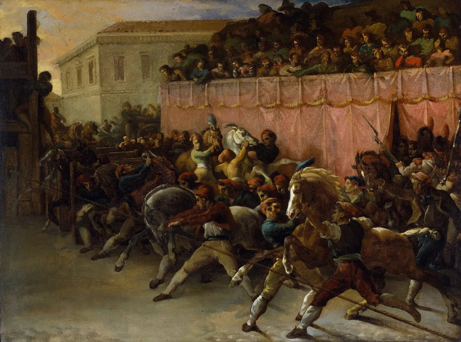 Wyścig wolnych koni w Rzymie - Théodore Géricault
