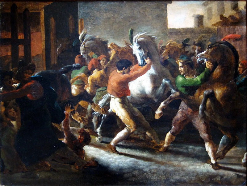 Wyścig wolnych koni w Rzymie - Théodore Géricault