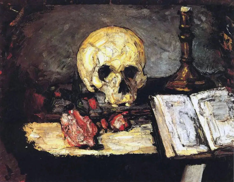 Czaszka i świecznik - Paul Cézanne