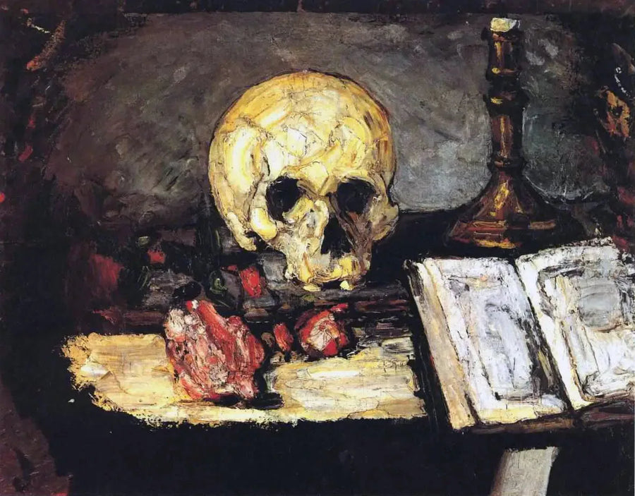 Czaszka i świecznik - Paul Cézanne
