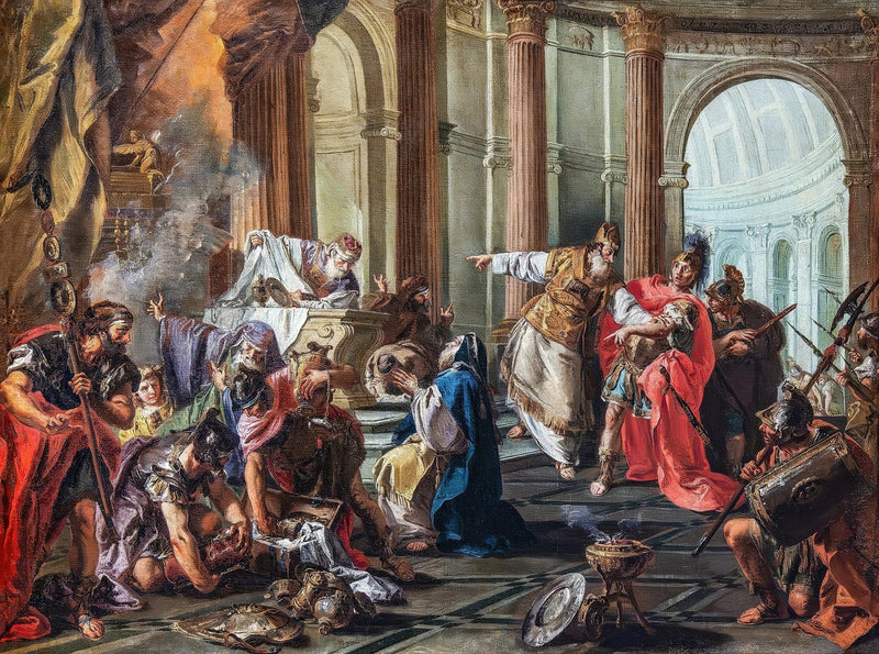 Crassus plądruje świątynię Jerozolimy - Giovanni Battista Pittoni