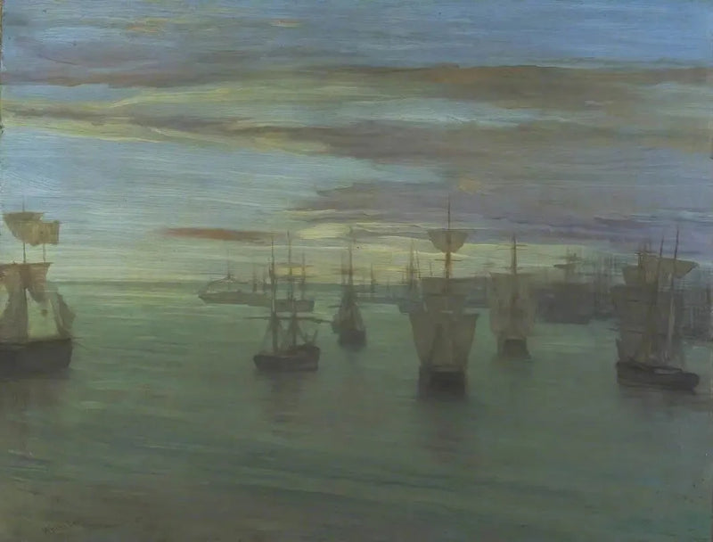 Zmierzch w kolorze cielesnym i zielonym: Valparaiso - James Abbott McNeill Whistler
