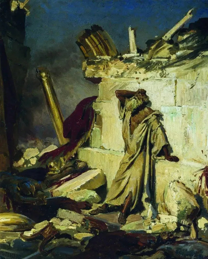Krzyk proroka Jeremiasza na ruinach Jerozolimy - Ilya Repin