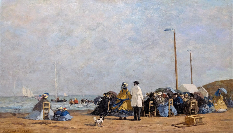 Krynoliny na plaży - Eugène Boudin