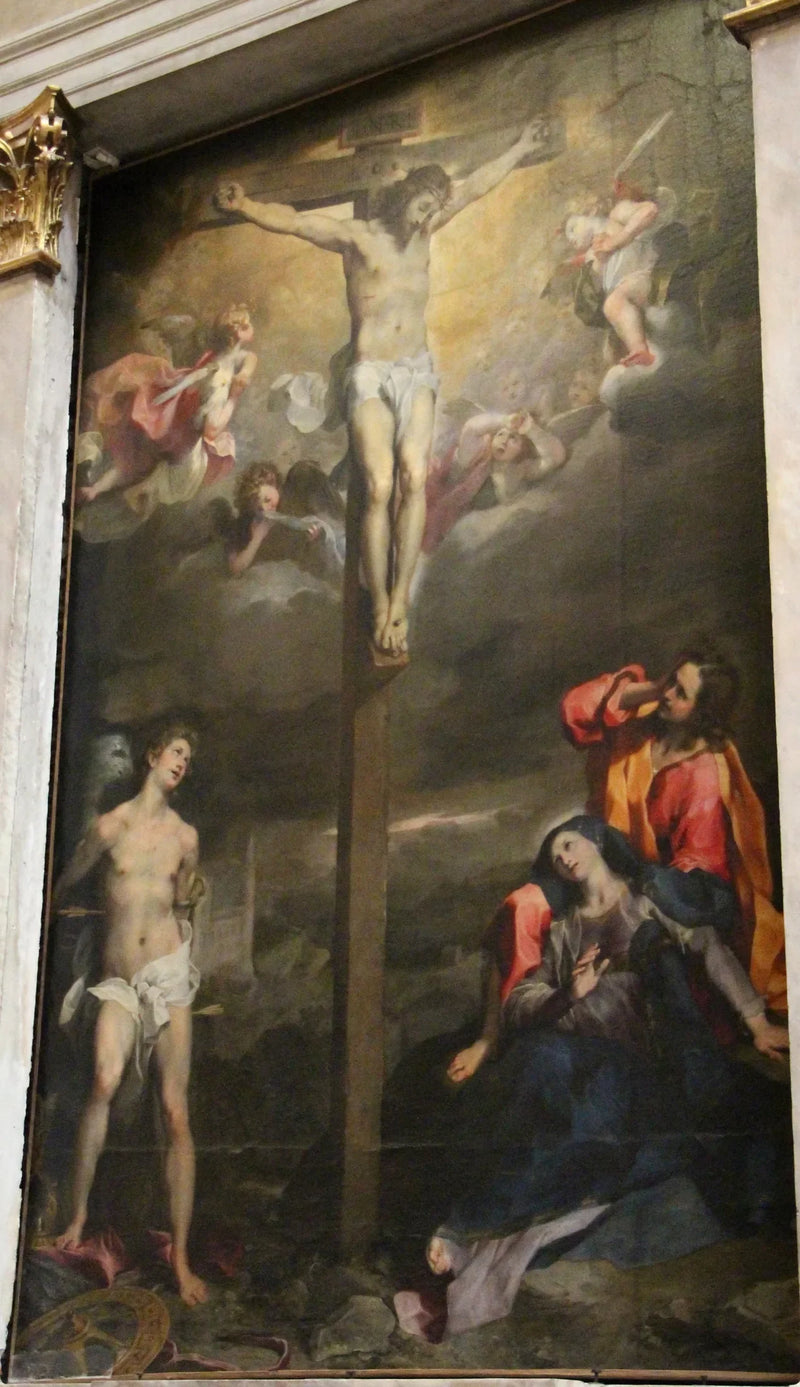 Krucyfiks z Madonną, San Giovanni i San Sebastiano - Federico Barroci