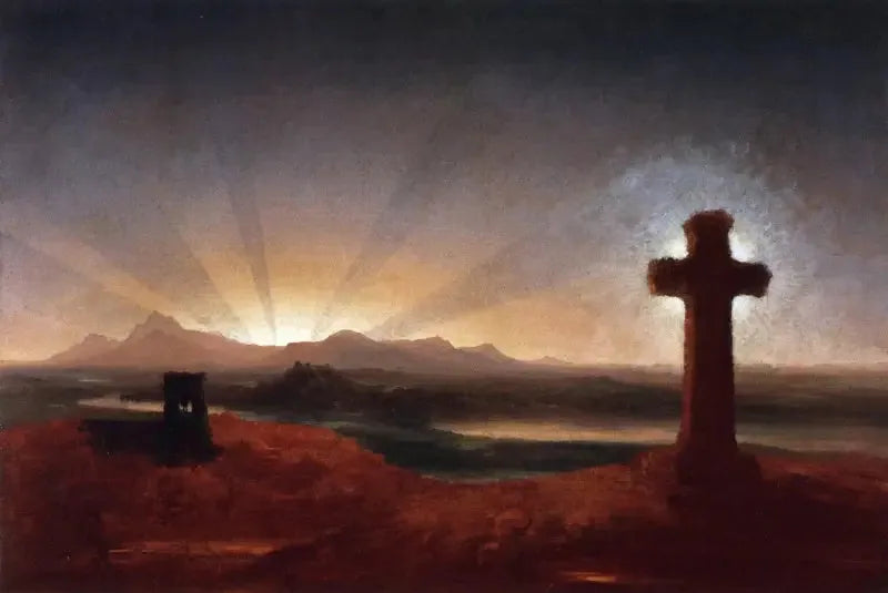 Krzyż o zachodzie słońca - Thomas Cole