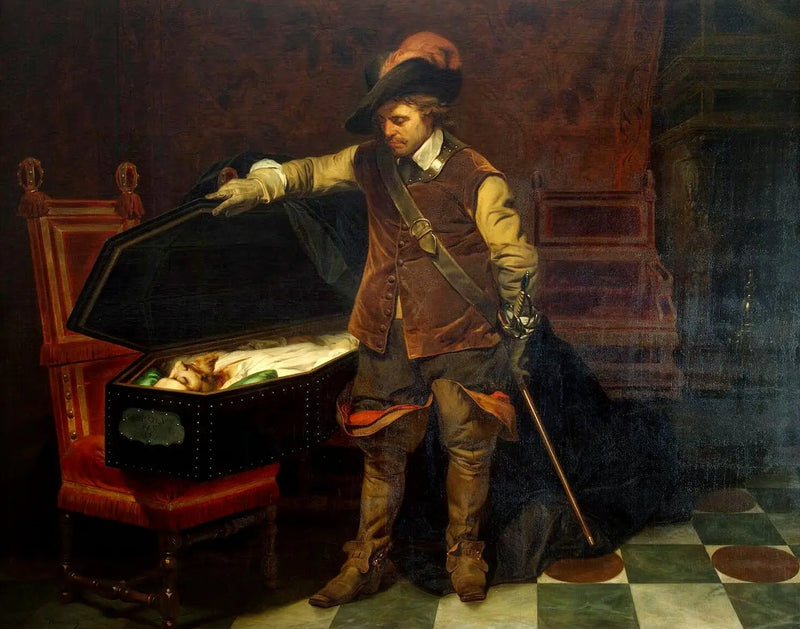 Cromwell przed trumną Karola I - Paul Delaroche