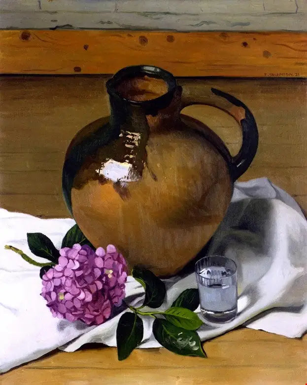 Dzbanek i hortensja - Félix Vallotton