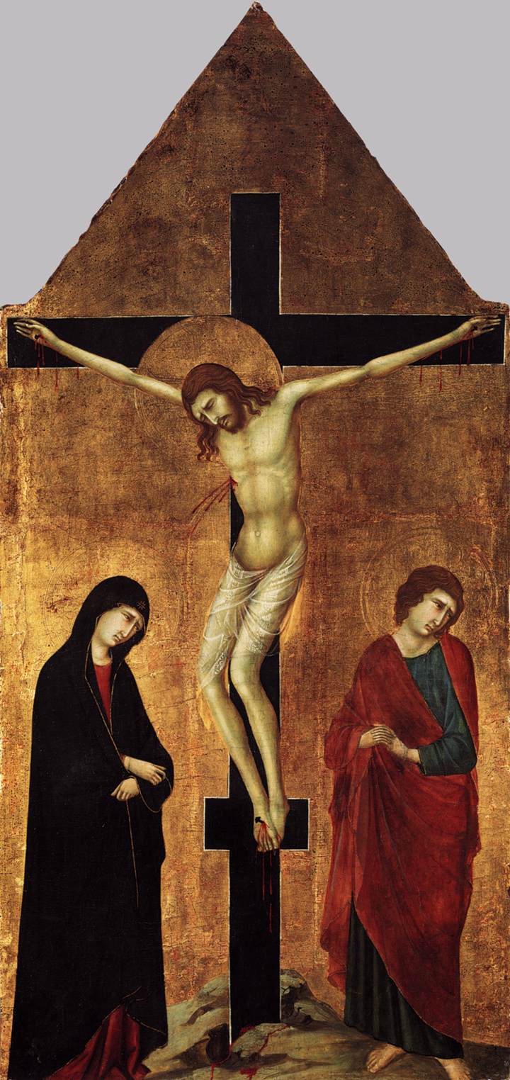 Ukrzyżowanie z Maryją i świętym Janem Ewangelistą - Ugolino di Nerio
