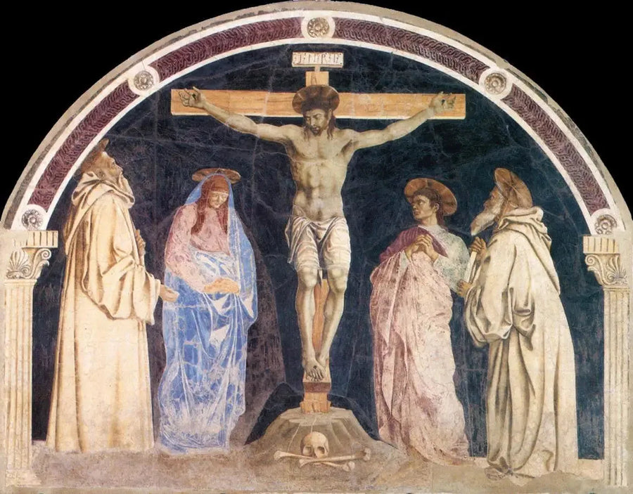 Crucifixion avec la Vierge et trois saints - Andrea del Castagno image 1 reproduction réalisée par Alpha Reproduction