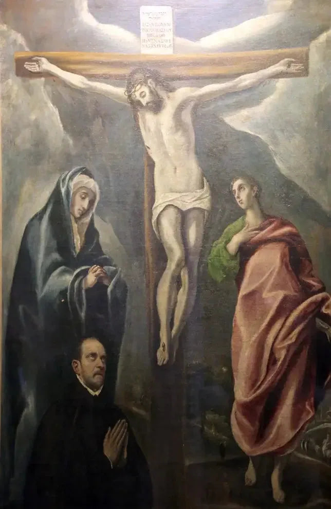 Crucifixion avec la Vierge Marie et saint Jean l'Évangéliste - El Greco image 1 copie de tableau peinte à la main