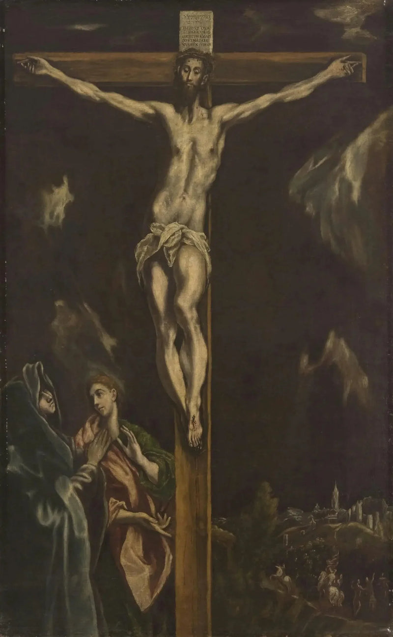 Uk rzyżowania z Matką Boską i świętym Janem Ewangelistą - El Greco