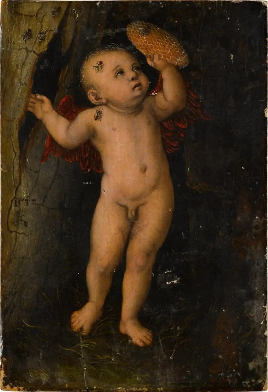 Kupidyn jak złodziej miodu - Lucas Cranach Starszy