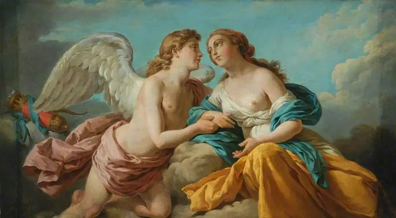 Kupid i Psyche, alegoria pięciu zmysłów - Louis Jean François Lagrenée
