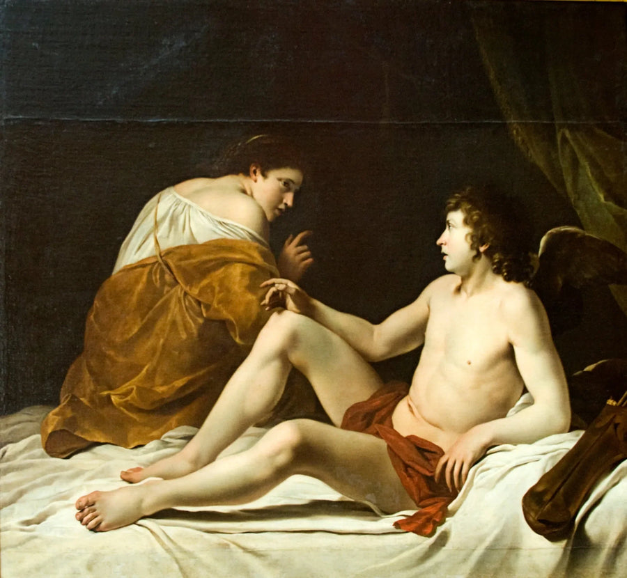 Kupidyn i Psyché - Orazio Gentileschi