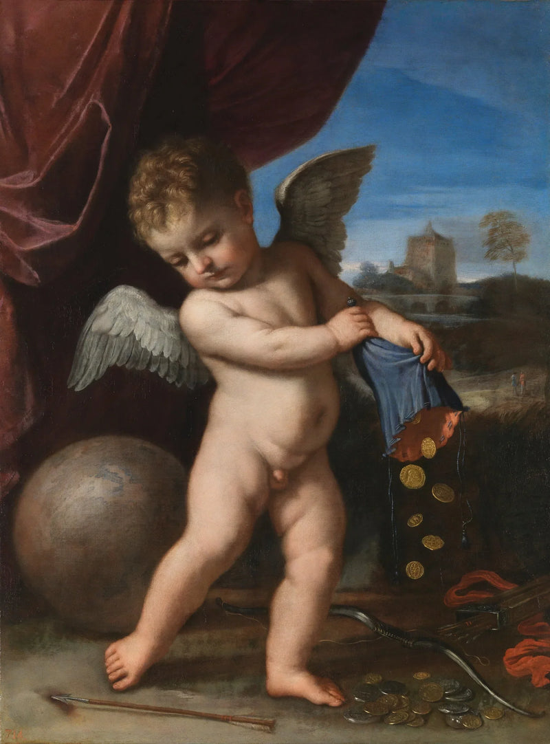 Kupidyn odrzucający bogactwa - Guercino