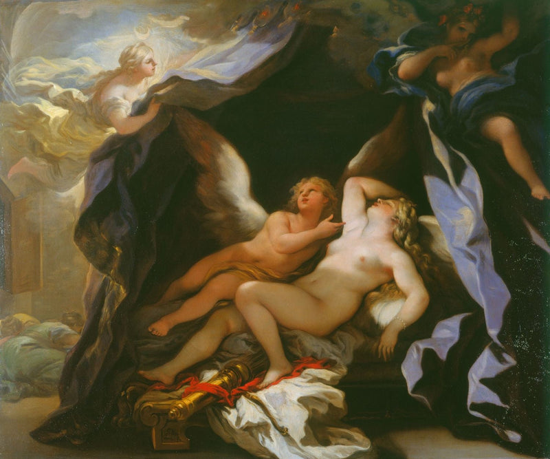 Kupidyn odwiedzający Psychę śpiącą - Luca Giordano