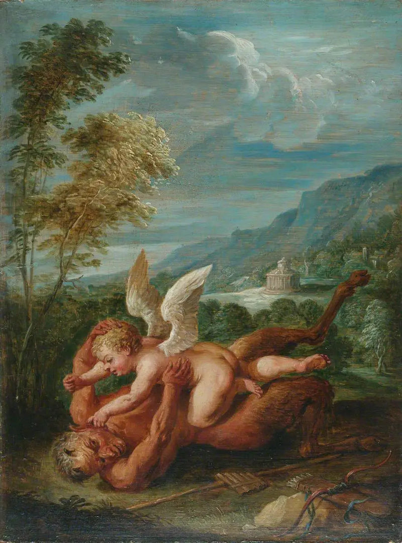 Kupid pokonujący Pana (według Annibale Carracci) - David Teniers Młodszy