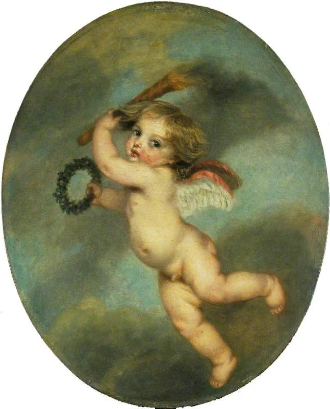 Latający Kupidyn z pochodnią - Jean-Baptiste Greuze