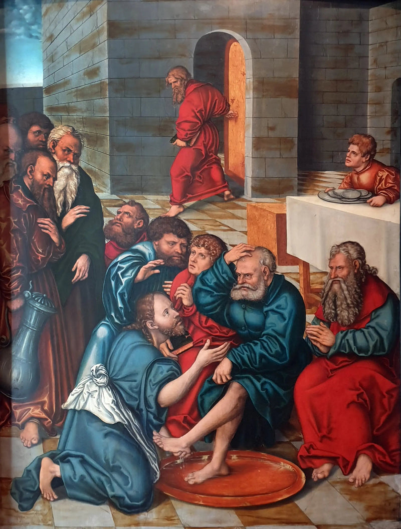 Cykl Pasji: Chrystus obmywający stopy apostołom - Lucas Cranach Starszy