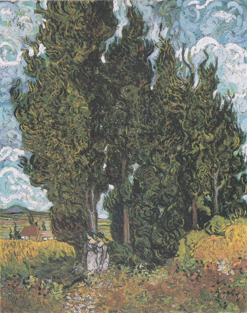 Cyprysy z dwiema postaciami - Vincent van Gogh