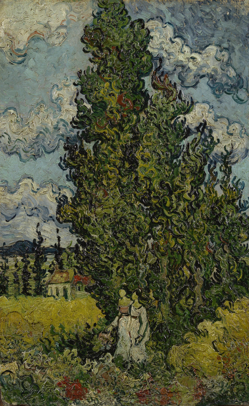 Cyprys i dwie kobiety - Vincent van Gogh