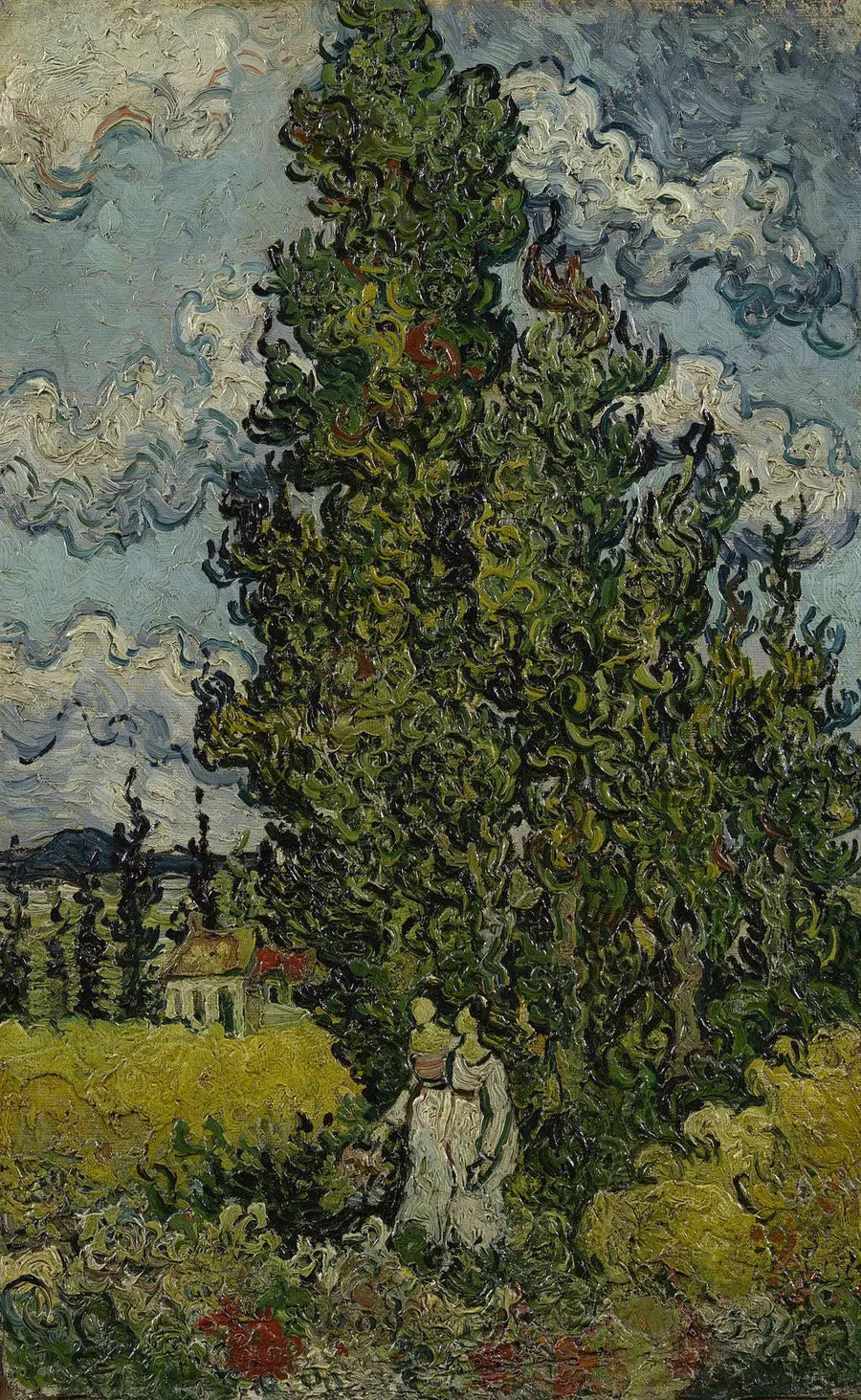 Cyprys i dwie kobiety - Vincent van Gogh