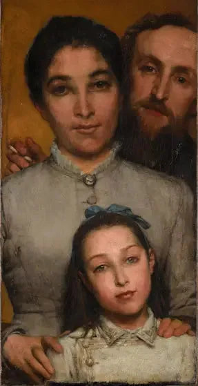 Dalou, jego żona i córka - Lawrence Alma-Tadema
