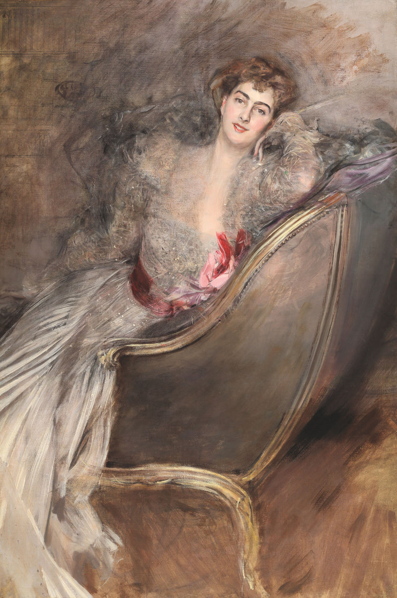 Dama leżąca na fotelu bergère - Giovanni Boldini