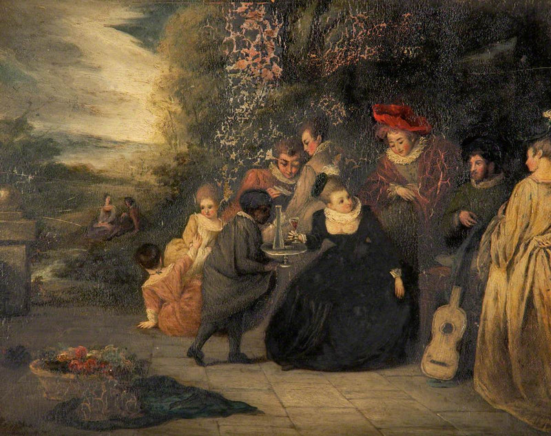 Siedząca dama z służącą - Antoine Watteau