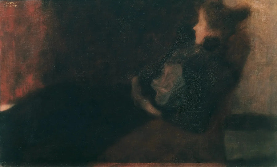 Dama przy kominku (Dame am Kamin) - Gustav Klimt