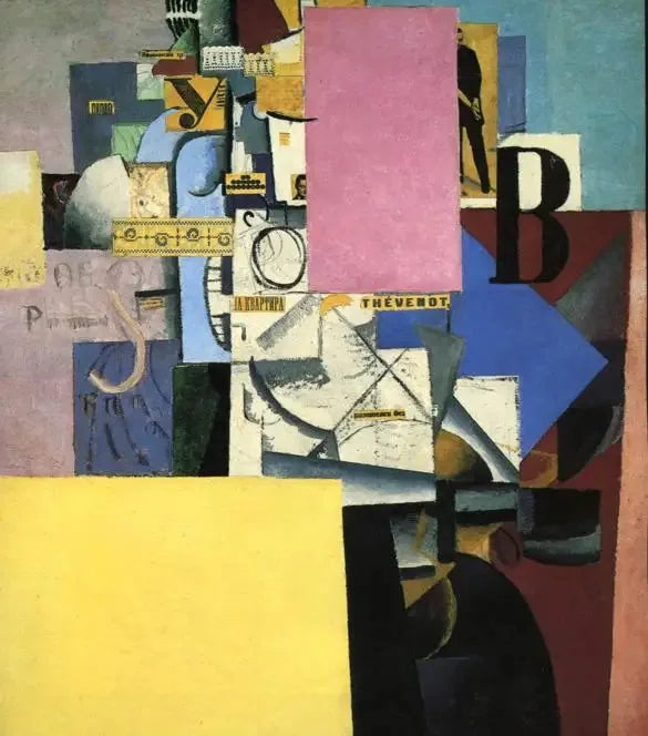 Dama przy kolumnie wystawowej - Kazimir Malevich