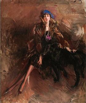 Dama z czarnym chartem - Giovanni Boldini