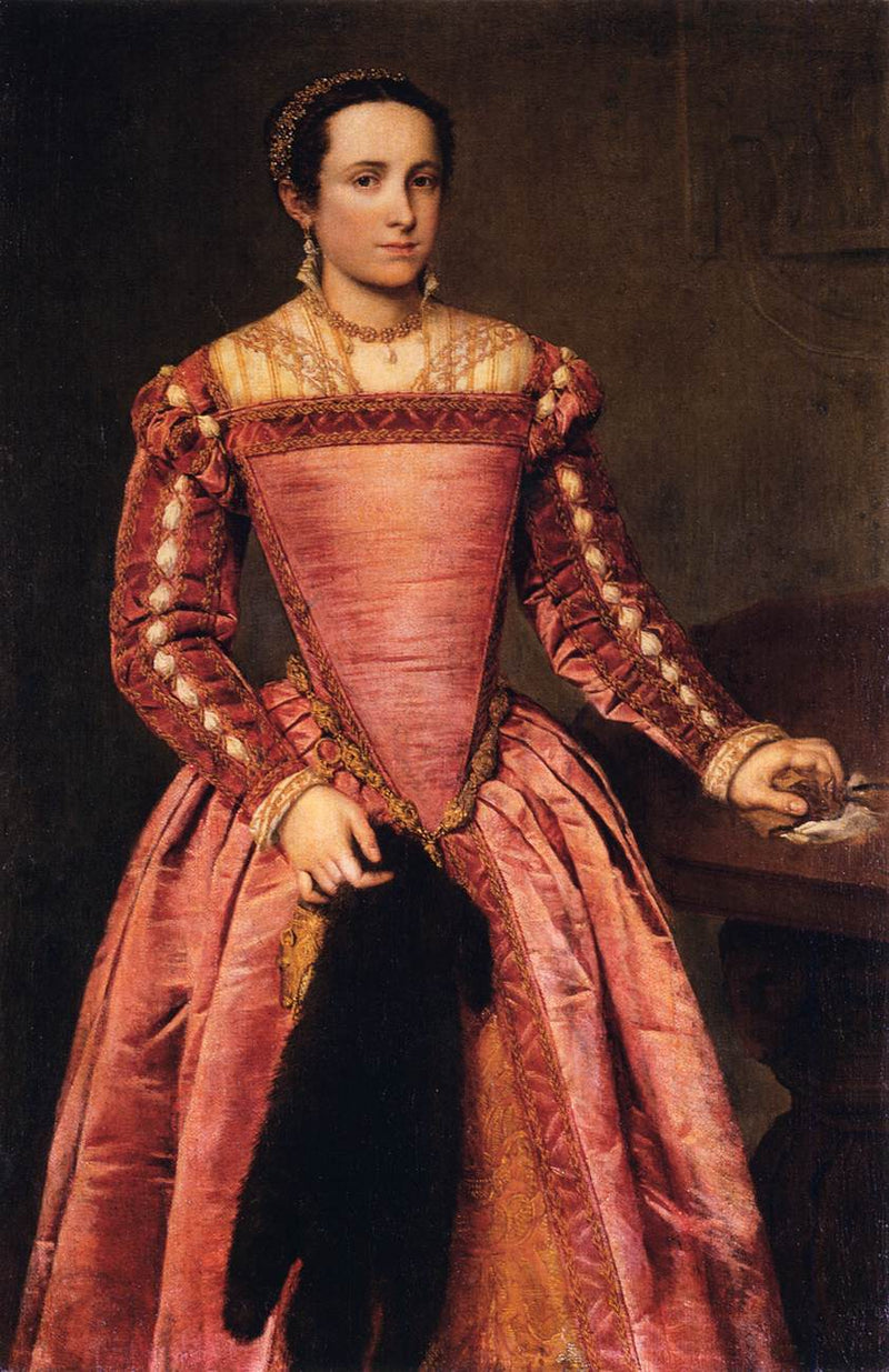 Dama w czerwonej sukni - Giovanni Battista Moroni