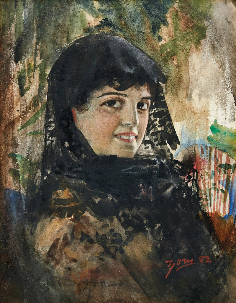 Hiszpańska dama z czarną mantylą - Anders Zorn