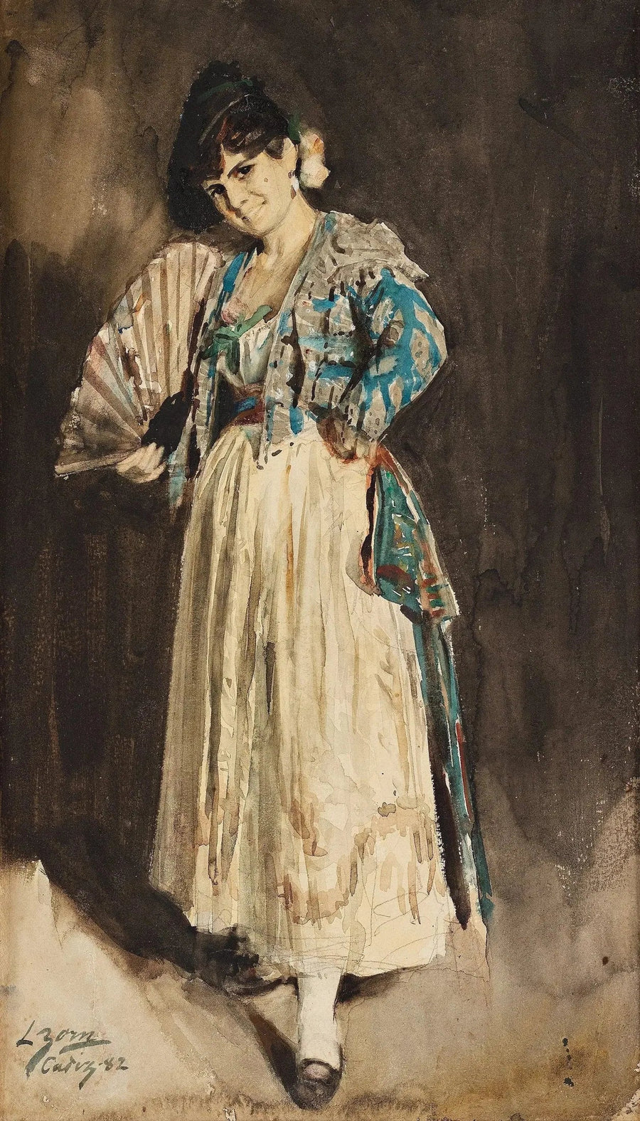Hiszpańska dama z czarnym beretem - Anders Zorn