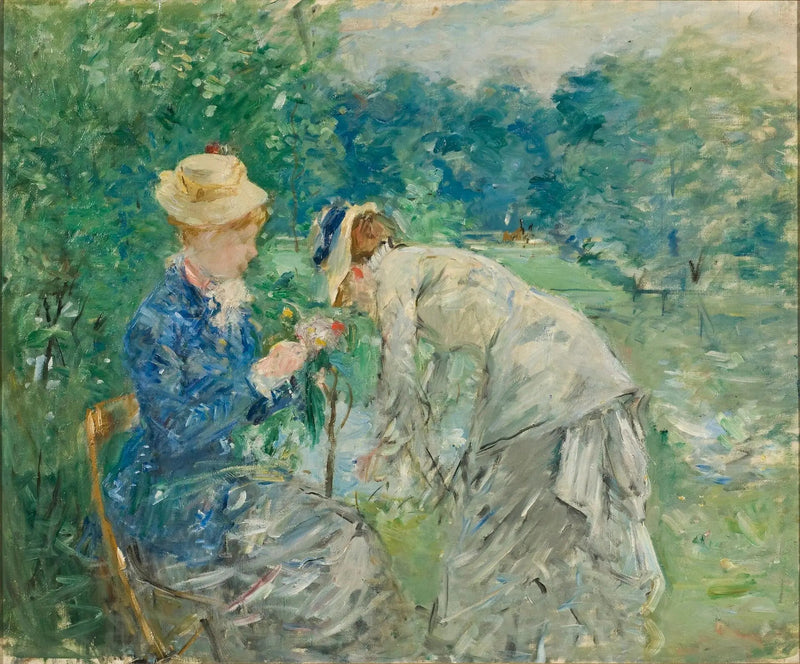 Damy zbierające kwiaty - Berthe Morisot
